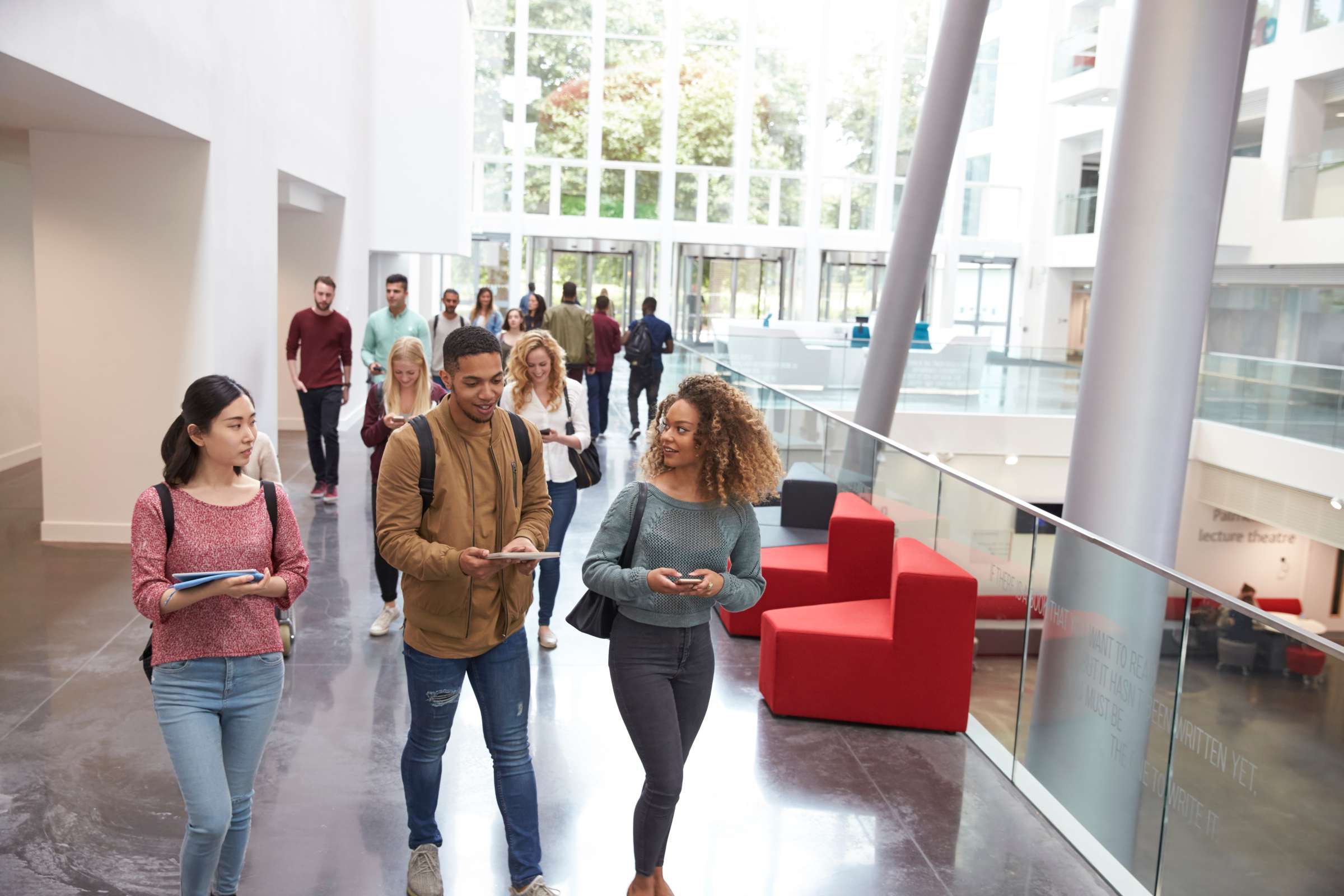 Students walking