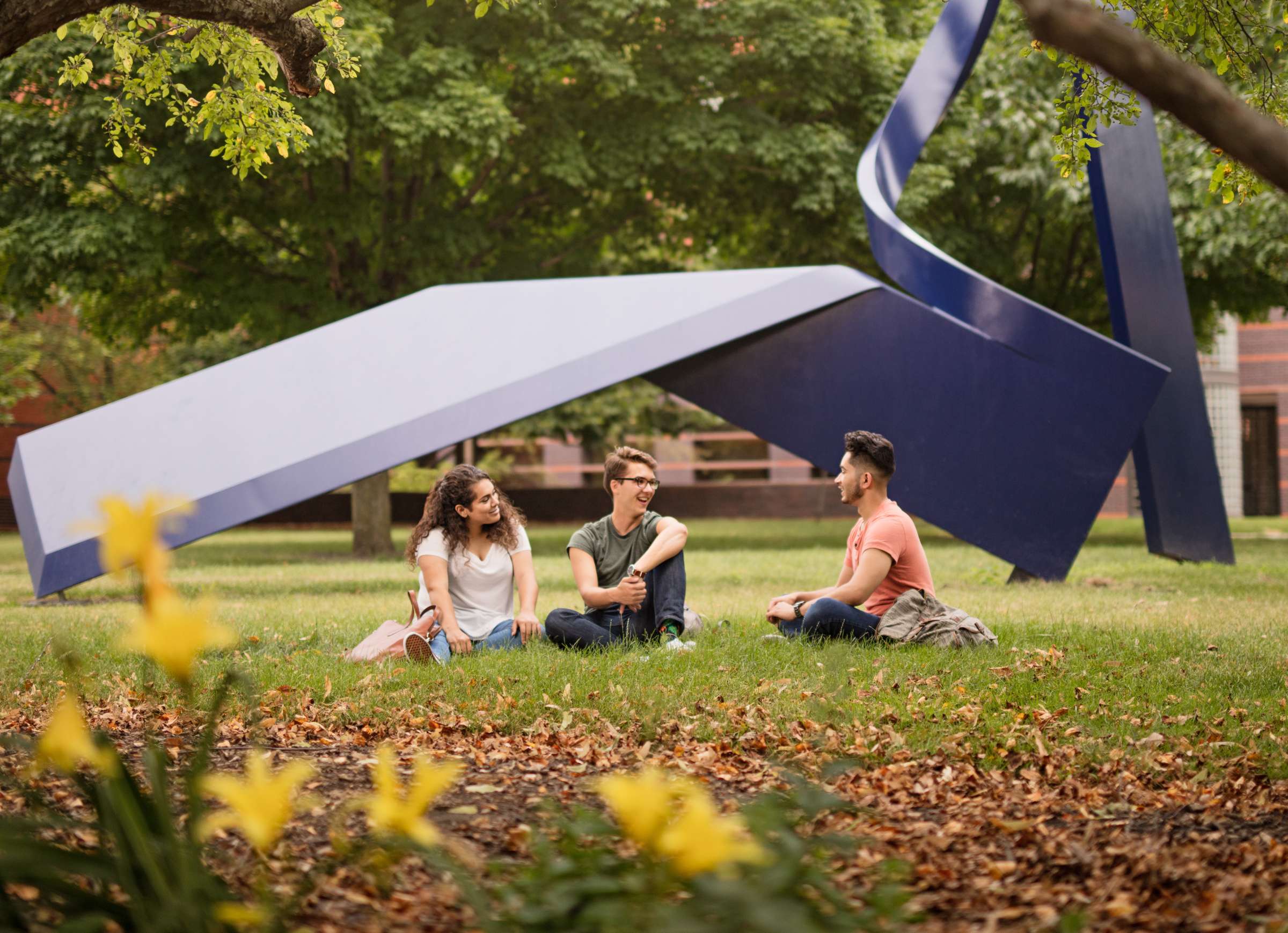 Students enjoying fall weather